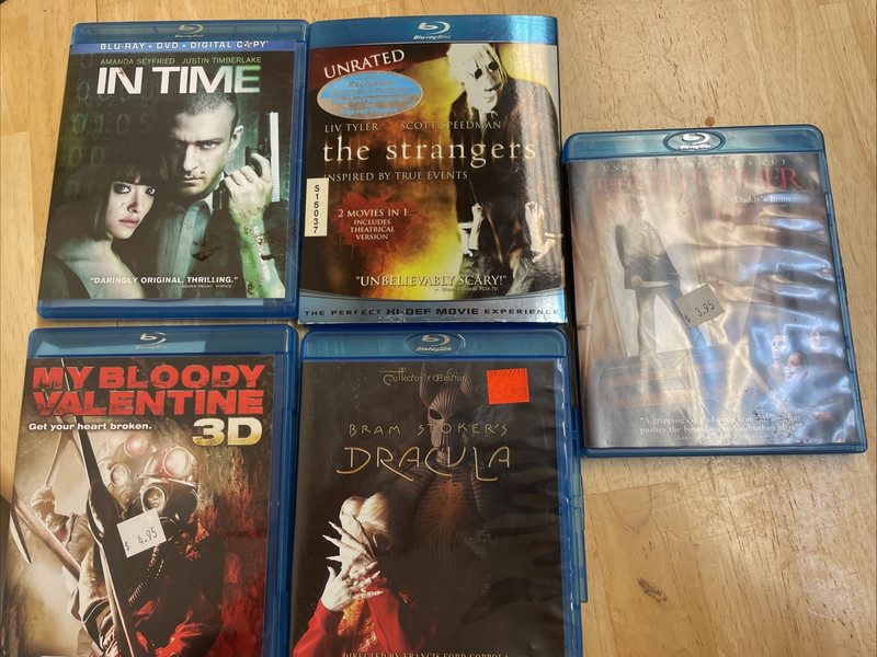Set of 5 Horror Blu Rays with Free Shipping (Titles in description)