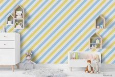 3D Baby Strip Pattern Kids Self-adhesive Removeable Wallpaper Wall Mural 210