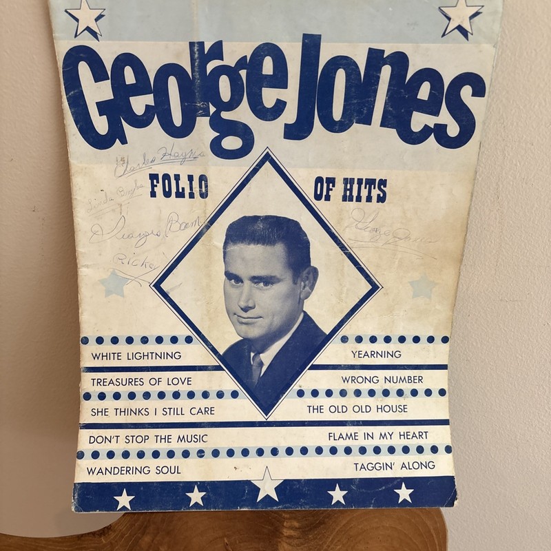 Vintage George Jones Autographed Signed Folio Of Hits Souvenir Booklet RARE OOAK