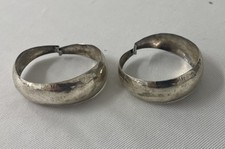Taxco Mexico Sterling Silver Hoop Earrings Code 2WDN 