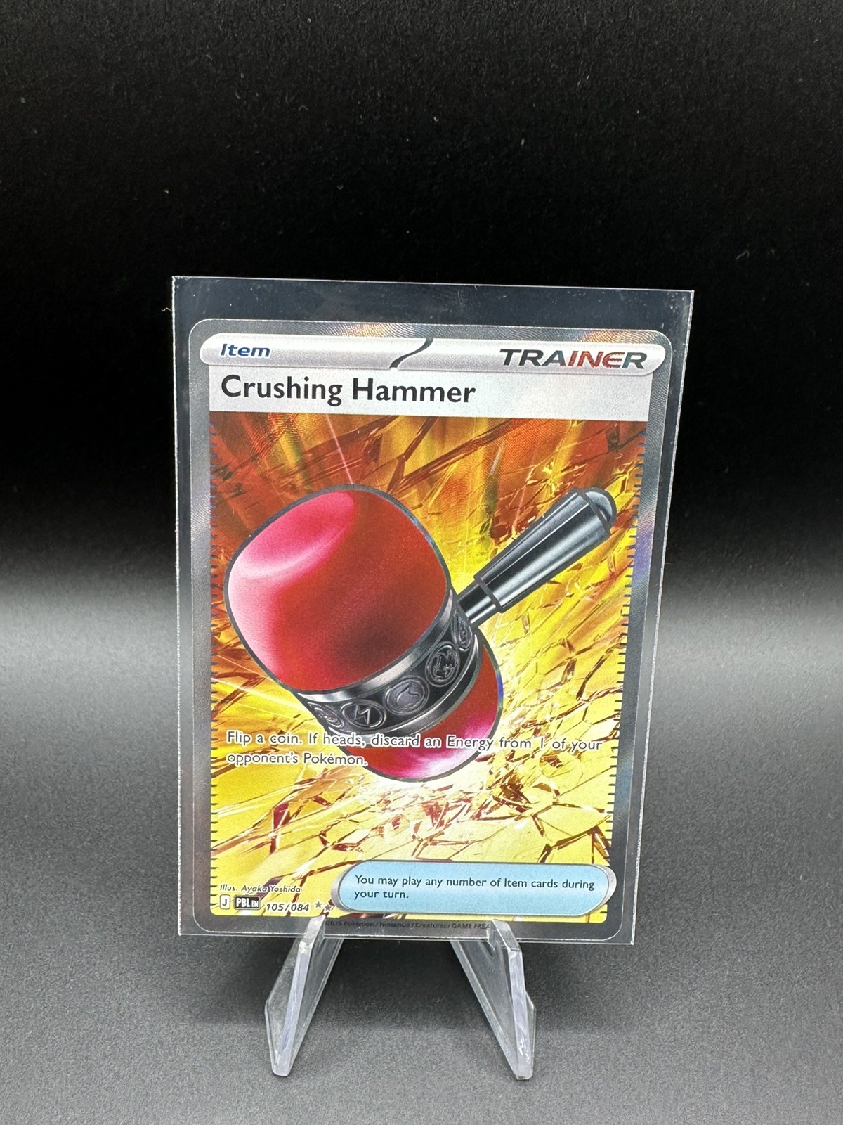 Crushing Hammer 105/084 Me05: Pitch Black Holo Pokemon!