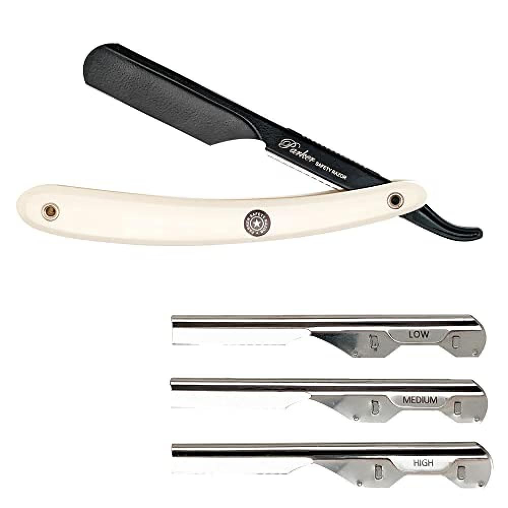 Parker PT Rasoio Regolabile a Mano Libera - Kit Shavette con 3 Inserti