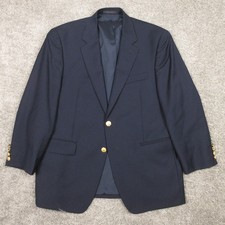 Lauren Ralph Lauren Jacket Mens 40 S Navy Blue Gold Button Blazer Preppy Wool