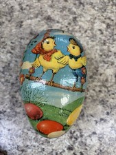 Antique Lithographed Easter Egg large German Candy Container