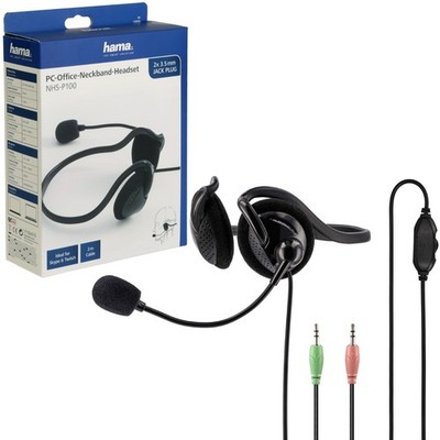 Hama PC Office Headset Nackenbügel 3,5mm Klinke On-Ear Bügel Kophörer Mikrofon