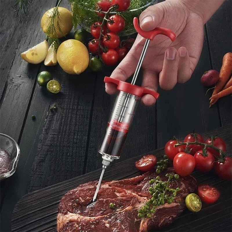 Food Marinade Meat Injector Flavor Syringe Beef Poultry Turkey Chicken BBQ - Image 2 of 4