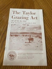 The Taylor Grazing Act of June 1934 1955 Department of the Interior Booklet