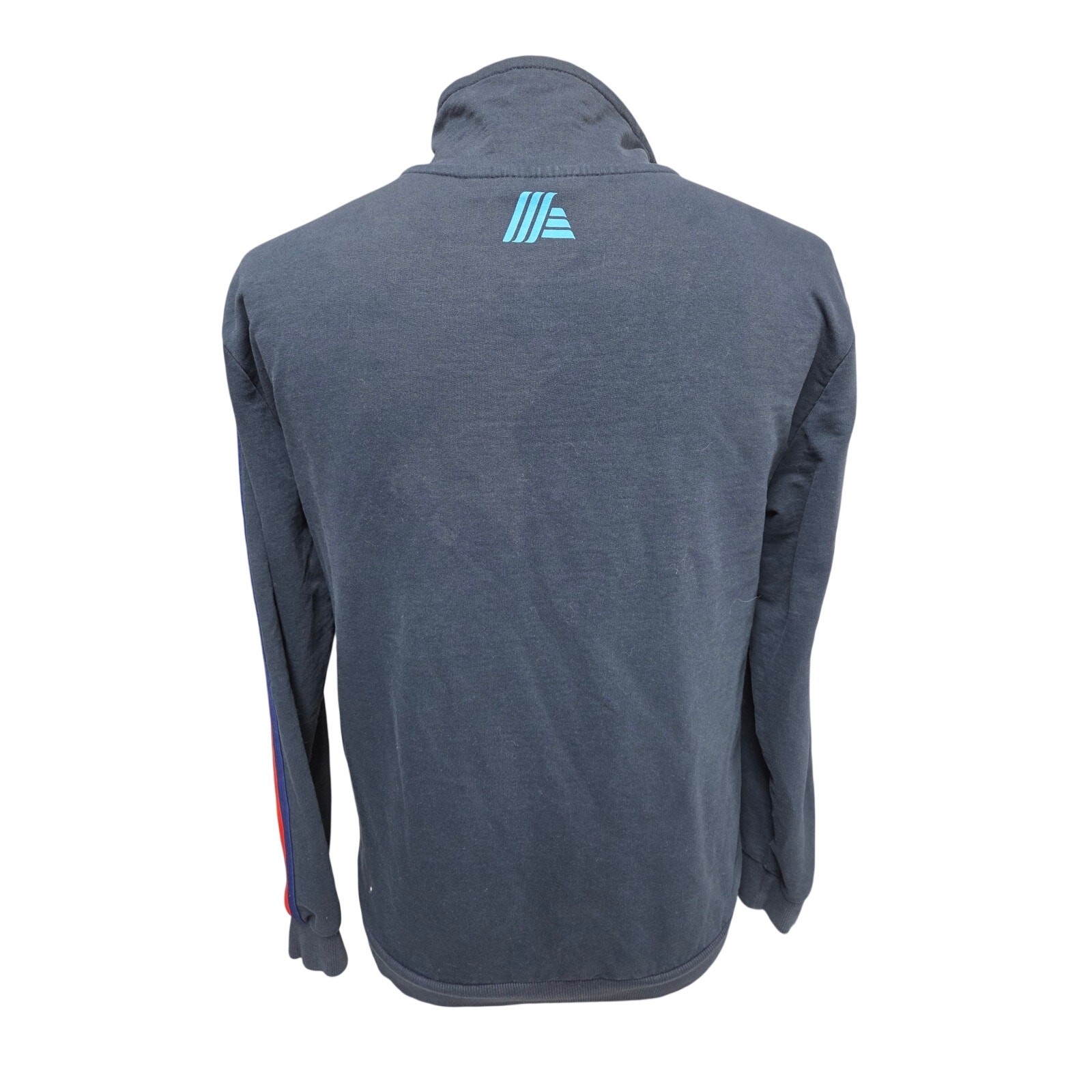 Aldi Workwear Half Zip Pullover Navy Rainbow Stri… - image 4