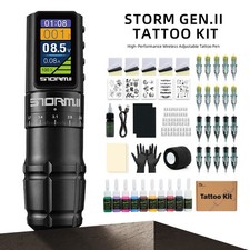 Wireless Rotary Tattoo Machine Pen Kit with Cartridges Inks for Beginners