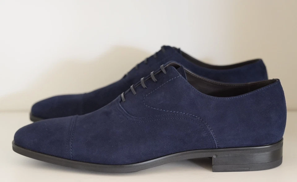 Premium Designer Fabi Navy Dark Blue Loafer Dress Shoes Mens EU 43 US 10 Italy - Image 2 of 4