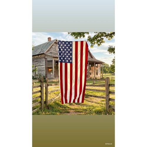 Vintage 50 Star US Flag Valley Forge "BEST" 100% Cotton Bunting 5x9.5 Unflown