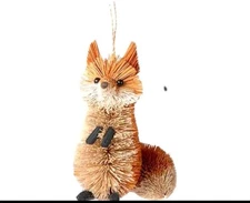 Kurt S. Adler | Buri Bottle Brush Handmade Woodland Fox Christmas Tree Ornament