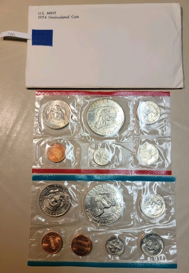 1974 US Mint Set Original Government Pack UNC 13 Coins - Image 2 of 2