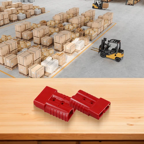 Sicheres Laden mit 350AMP Gabelstapler Batterie Stromanschluss grau und rot - Bild 12 von 36