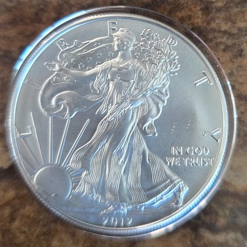 2012 Silver 1 oz AMERICAN EAGLE BU - $1 Coin in Capsule