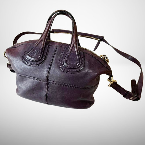GIVENCHY Nightingale Micro Leather Handbag/Shoulder Bag Purple Authentic Women's