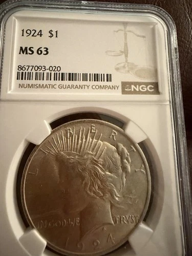 1924 Peace Dollar Ngc Ms63