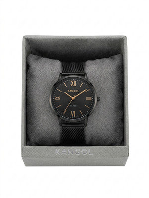 KANGOL Men's Elegant Watch 38mm Black Milanese Mesh Band Japan Movt KG71338