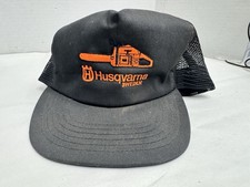 Vintage Husqvarna Hat Black Trucker Hat, Retro Chainsaw SnapBack