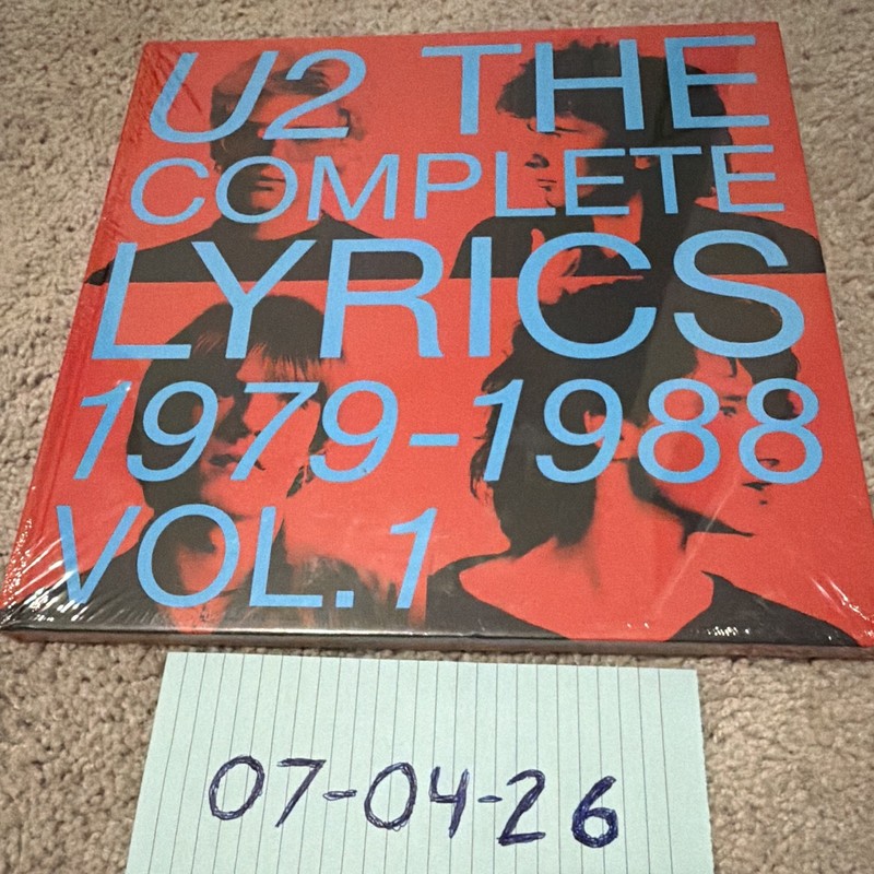 U2 The Complete Lyrics 1979-1988 Vol. 1 Music Book