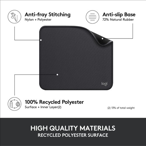 Logitech Mouse Pad - Studio Series, Computer-Mauspad mit Anti-Rutsch-Gummiboden, - Bild 4 von 8