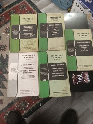  1950s John Deere Tractor Co Operators Manual Lot Of 6 Farm Farming Ranch 