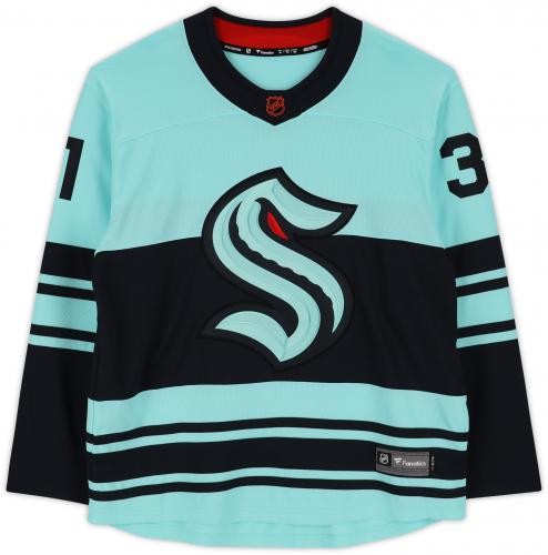 Camiseta deportiva Philipp Grubauer Kraken firmada 2022-23 especial 2.0 fanáticos Breakaway - Imagen 3 de 5