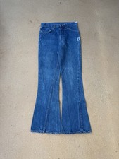 Vintage 70 s Levi s 646 Orange Tab Bellbottom Flare Faded Denim Jeans Size 29x30