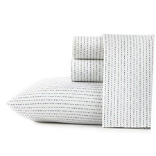 - Sized Sheets, Cotton Percale Bedding, Crisp  Cooling Full Radius Navy