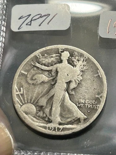 1917 S WALKING LIBERTY HALF DOLLAR - !!! OBVERSE MINT MARK !!!