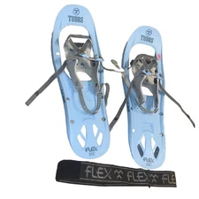 Tubbs Flex TRK Snowshoes 22 in Light Blue Khaki Quick Fit Bindings + Flex Strap