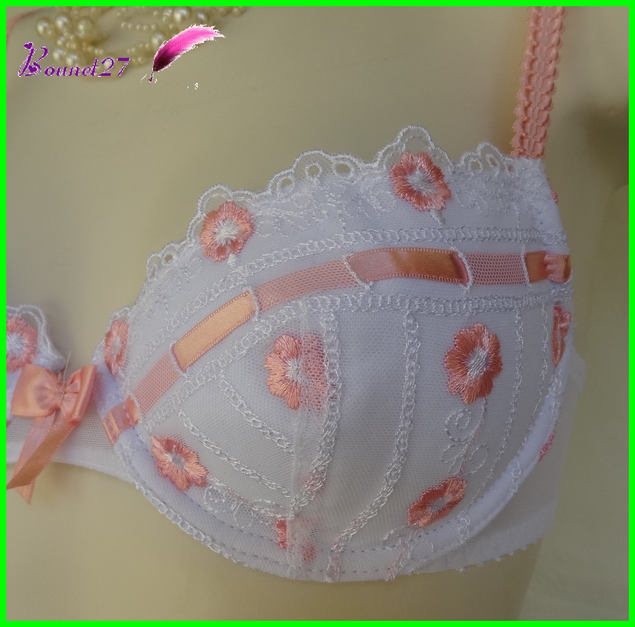 Soutien-gorge MIRIALE Écru Dentelle Dorée - Taille 85B à 105D, AA3, Neuf Sans étiquettes