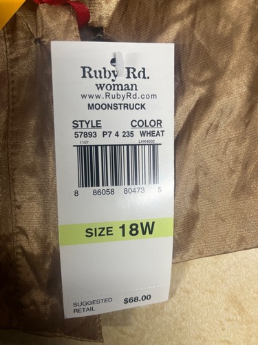 Ruby Rd. 18W Women's Wheat-Colored Jacket; Style 57893 - Picture 3 of 5