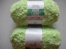 Needle Crafters Soft & Fluffy plush/fleece yarn, Mint, lot of 2 (40 yds ea)