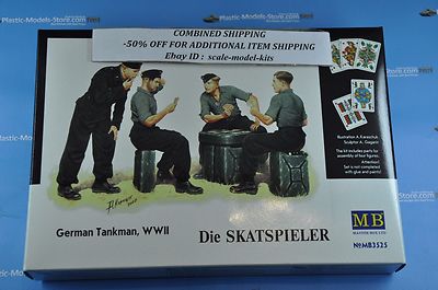 Masterbox MB3525 Skatspieler Figurensatz – Maßstab 1:35, 4 Figuren, Modellbausatz Zum Zusammenbauen