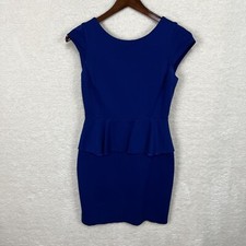 Banana Republic Peplum Dress Women’s 8 Royal Blue Sleeveless Sheath Knee Length