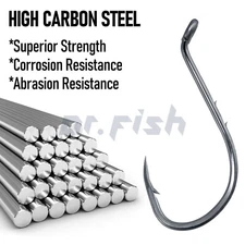 100PCS Octopus Fishing Hooks Circle Hooks High Carbon Steel Saltwater Size #1-10