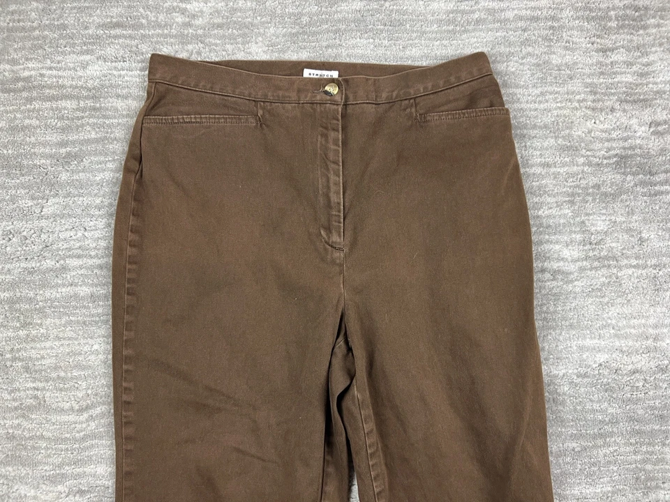 Pantalones deportivos Jones vintage para mujer 12 marrón elástico recortado Foto 2 de 4