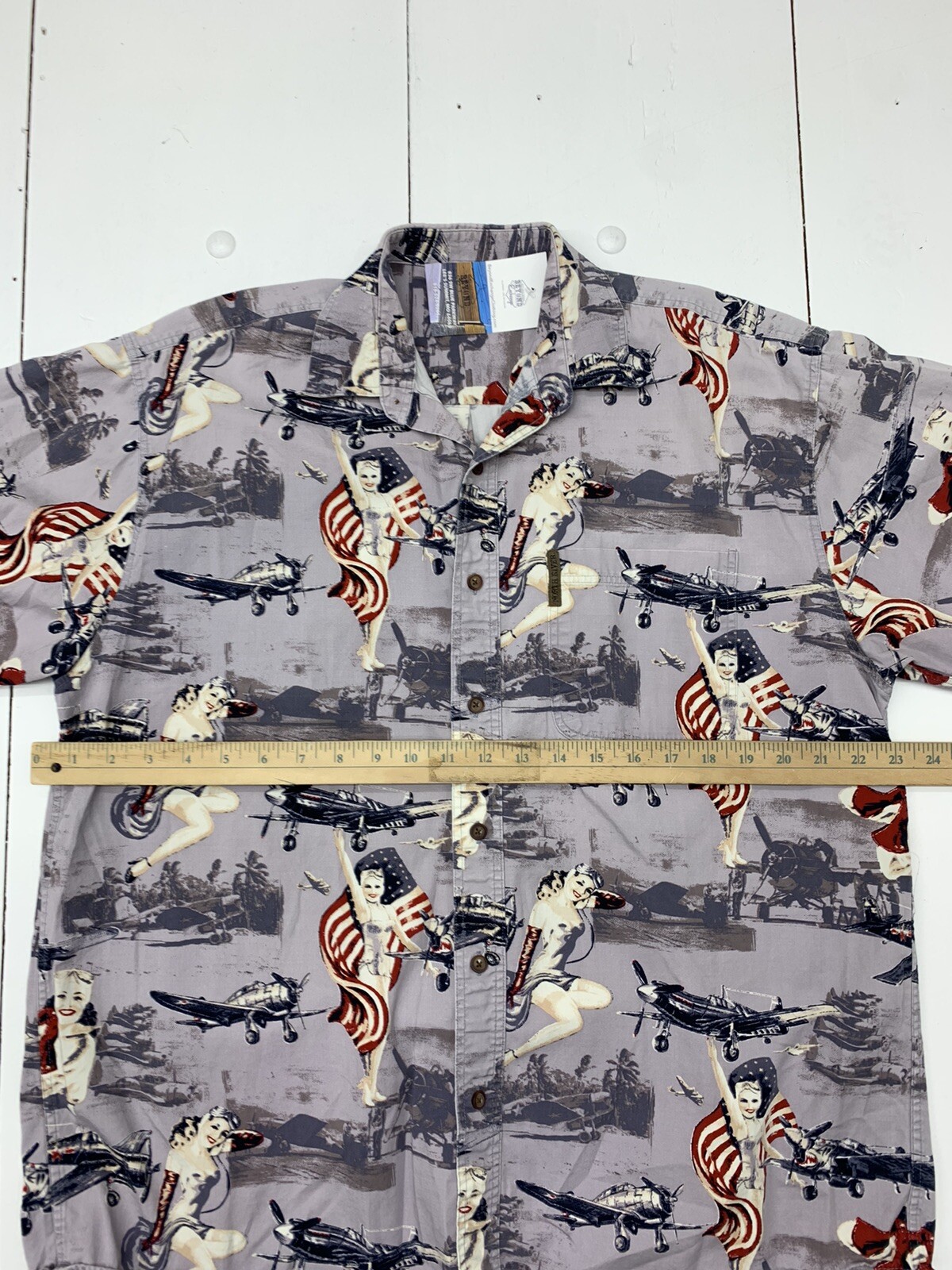 North River Vintage Mens Grey Short Sleeve Button Up Size XL eBay