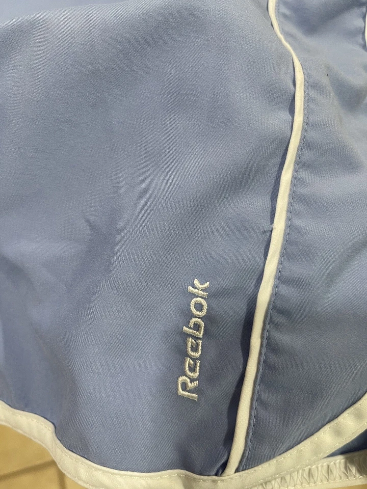 Reebok Women's XL Blue White Stripe Capri Track Yoga Pants Train Warm - Image 2 of 4