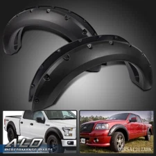 4pcs Fit For 04-08 Ford F150 Bolt On Smooth Fender Flares Pocket Rivet Style