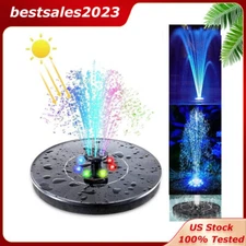Solar Powered Fountain Water Pump Night Floating Garden Bird Bath Kit w/ 6 LED
