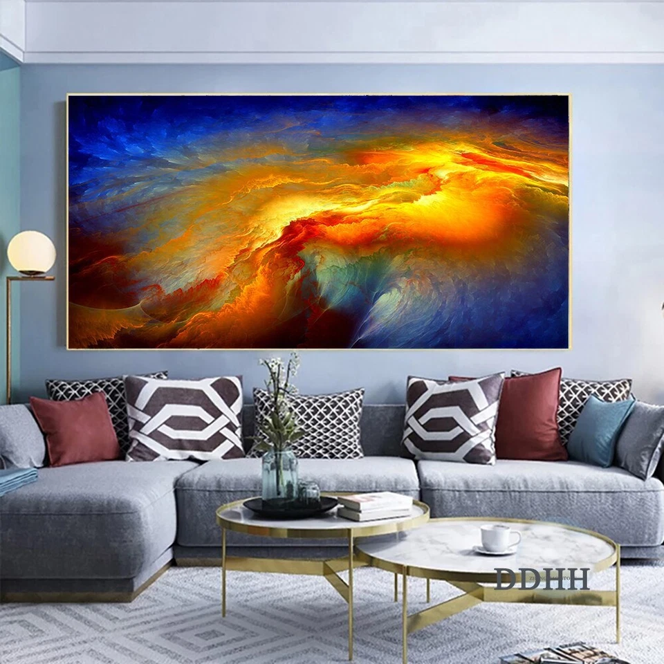 Póster impreso arte de pared pintura lienzo abstracto nube para decoración de sala de estar y hogar Foto 2 de 3