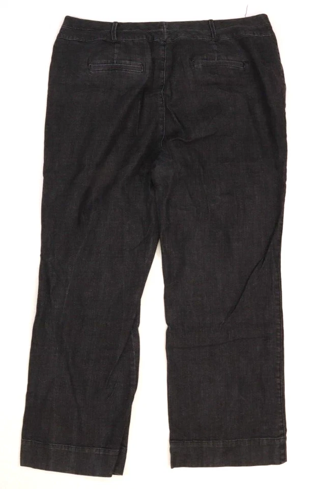 Jean Motto Essentials para mujer negro denim elástico pierna recta talla grande 22W Foto 2 de 4