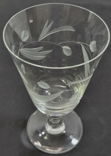 I) Vintage Set of 6 Etched Crystal Stemmed Cone Glasses Drinkware Barware - Picture 6 of 6