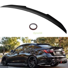 PSM Style Trunk Spoiler Wing High Kick Duckbill For 2014-23 Infiniti Q50 Glossy