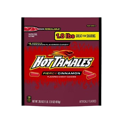 Hot Tamales Fierce Cinnamon Chewy Candy, 28.8 ounce Stand Up Bag, 1 count