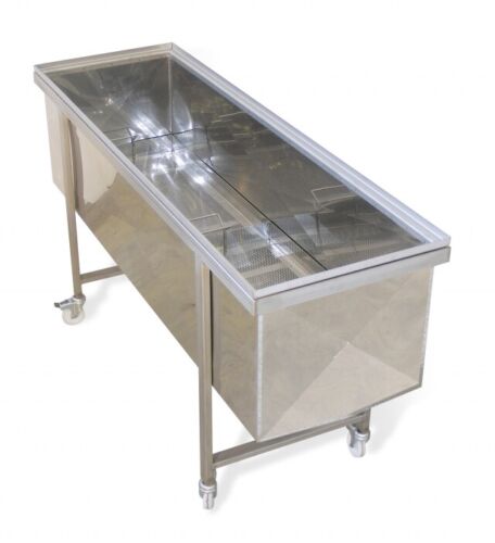 Unoperculator trolley with stainless tank 150x48x42 -
