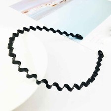 Black Metal Sports Hairband Headband Wave Alice Style Hair band Plain Men Women