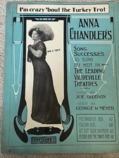 Partituras 1911 I'M Crazy 'Bout the Turkey Trot Anna Chandler de Meyer, Goodwin